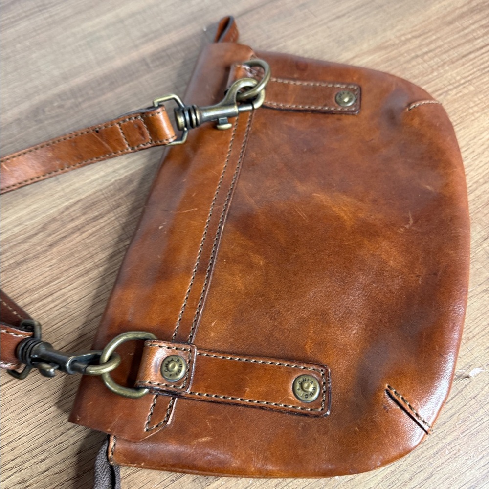 Chiarugi Firenze Italian Leather Crossbody Bag Cognac - Picture 11 of 12